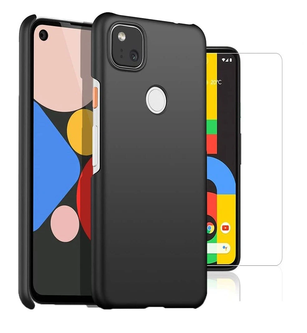 For Google Pixel 4a Case Slim Hard Back Cover Glass Screen