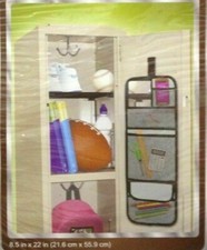 TRI-FOLD-HANGING-ORGANIZER-WITH-MIRROR-SCHOOL-LOCKER-HOME GRAY 4 Organizers
