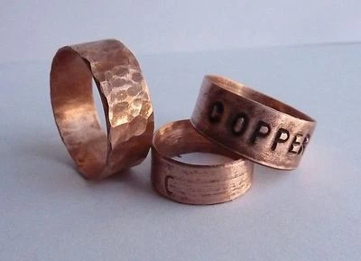 Arthritis Copper Ring stamped word Hammered comfy lightweight Arthritic healing