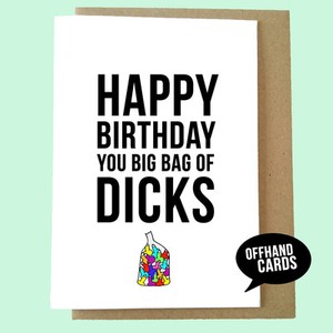 Détails Sur Joyeux Anniversaire Vous Big Bag Of Dicks Grossier Drôle Carte De Vœux Adulte Mature Afficher Le Titre Dorigine