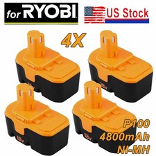 4X 4.8Ah 18 Volt New For Ryobi 18V P100 ONE+ PLUS NI-MH Battery P101 13022 ABP18