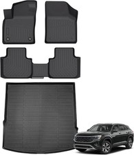 Floor Mats for Volkswagen VW Atlas Cross Sport 2020-2025 5 Passenger , TPE Wate