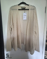 Yours Beige Open-Knit V-Neck Long Sleeve Cardigan Size UK 26-28 NWT
