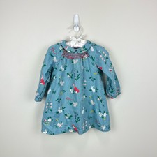 Mini Boden Smocked Blue Woodland Peter Pan Co...