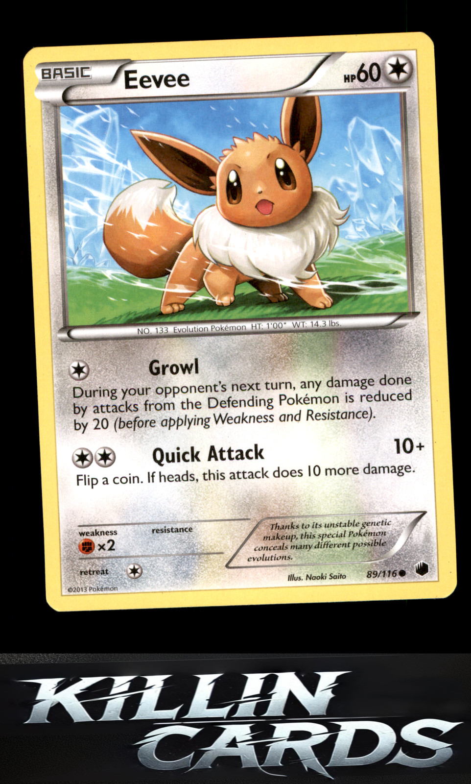 Eevee (89) 89/116 Pokemon Common Plasma Freeze Card NM