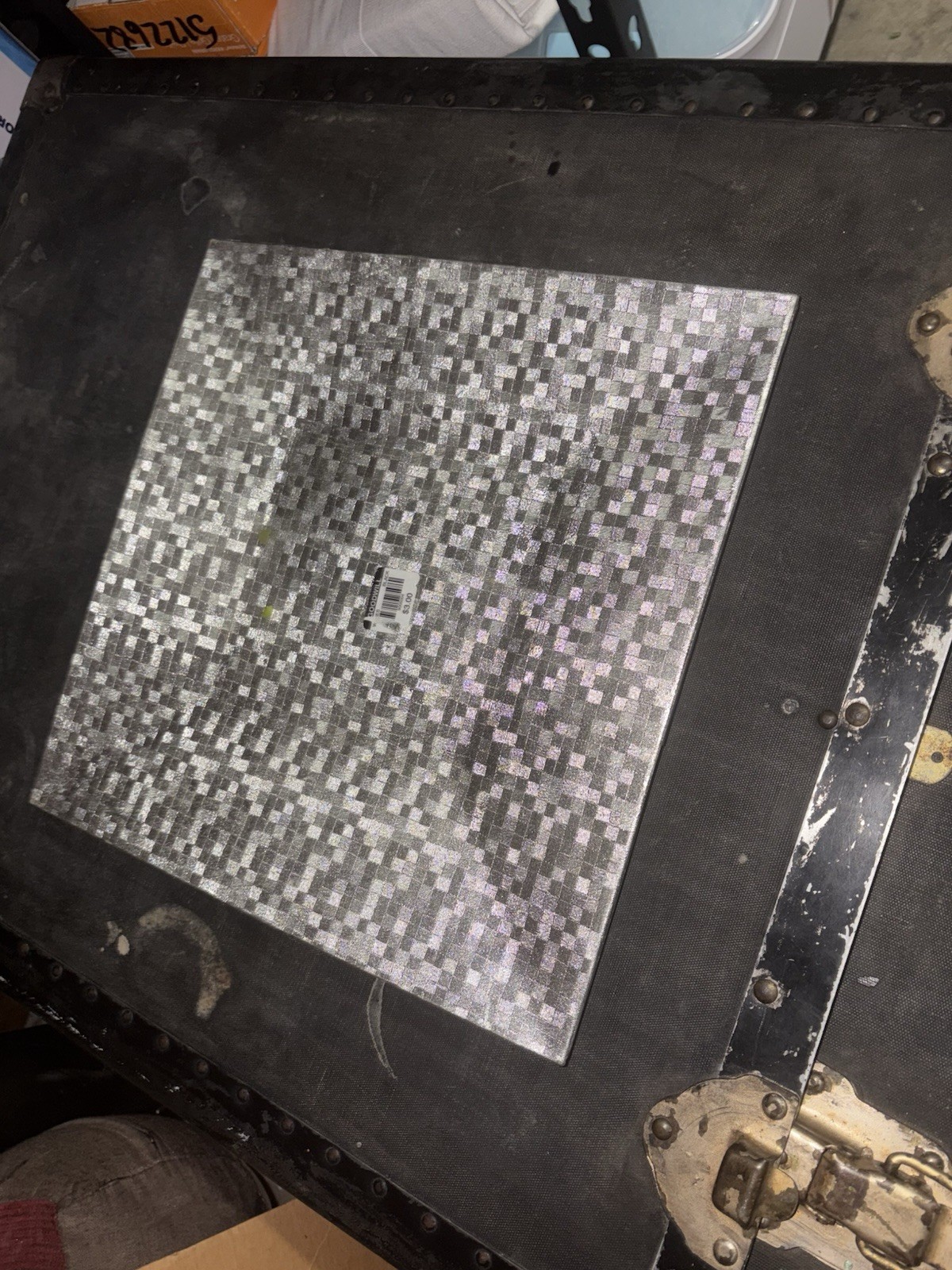 3 Square Silver Glitter Prism Plate Chargers, Set of 3 20” Each New