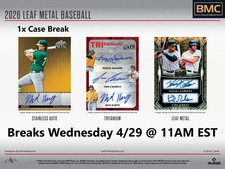 Braylon Doughty 2026 Leaf Metal Baseball 1x Hobby Case Break #3
