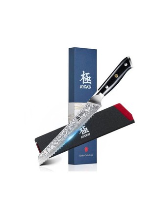 8'' Bread Knife VG10 Damascus Steel Silver-ion Coating | Gin Series