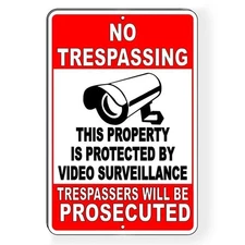 Property Protected By Video Surveillance Warning Security 3 SIZES Metal Sign S24