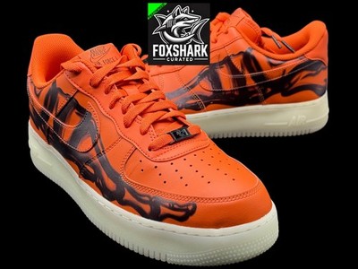 Size 12 Nike Air Force 1 Low Orange Skeleton Halloween 2020  CU8067-800