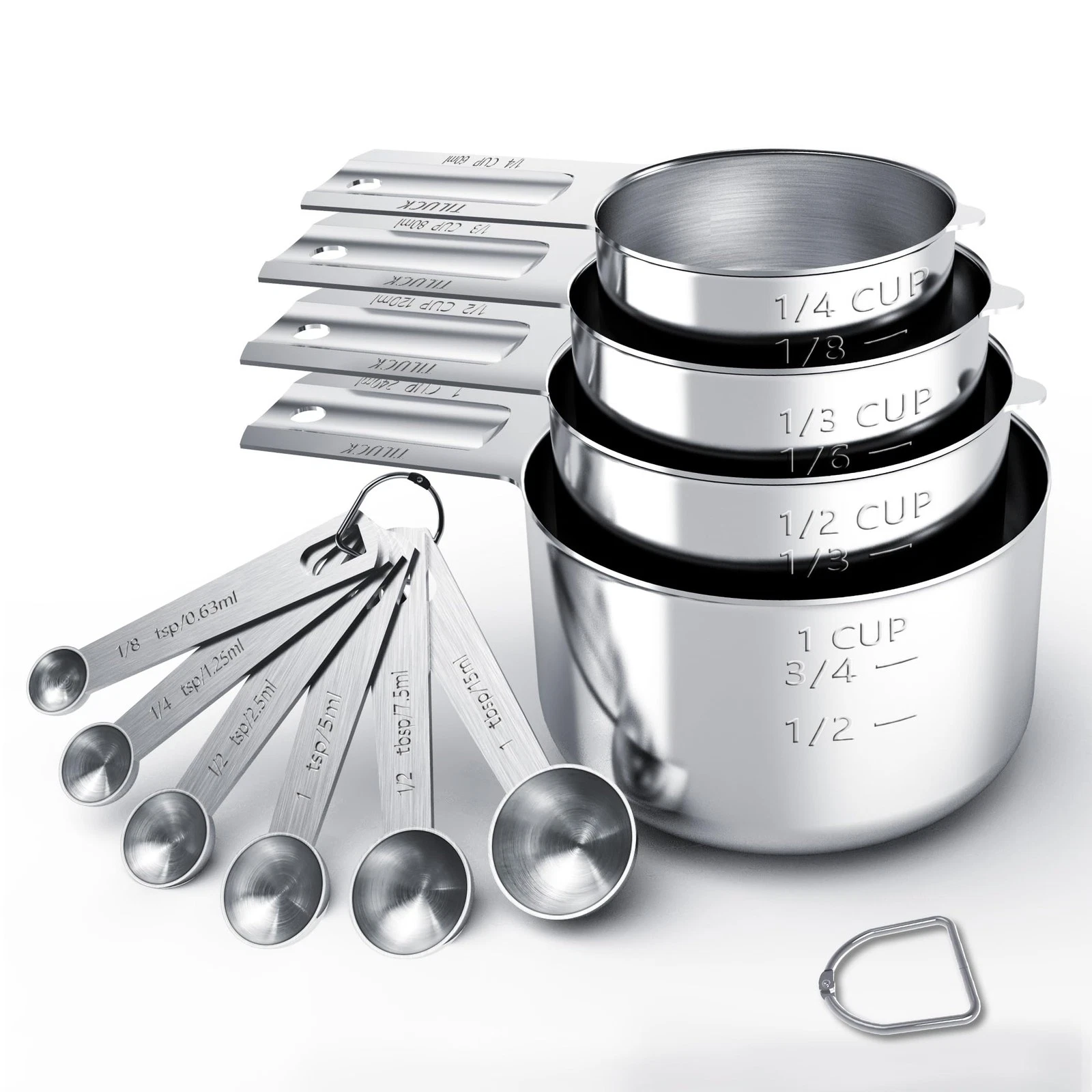 Stainless Steel Measuring Cups & Spoons Set, Cups and Spoons,Kitchen Gadgets ...