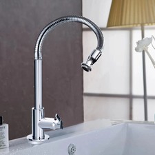 Single Lever Flexible Pull Out Kitchen Water Tap Sink Faucet Single-Tube Cold Wa