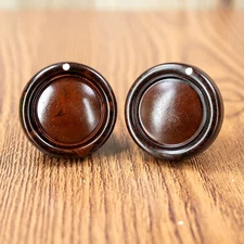 Vintage Bakelite Radio Knobs 2pc 1920s-30s Deco  1/4" Opening w/ Set Screw