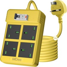 ?MDee?RCD Extension Lead 4 in 1 Extension Power Strip 13A/3250W GFCI Surge