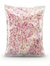 1kg Aladdin Pink & White Mini Mallows Bulk Bag Pillowy Treats for Hot Chocolate