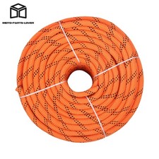 3/8" x120' 3430lbs Orange Black 48 Strand Braided Rope for Tree Work Sailing