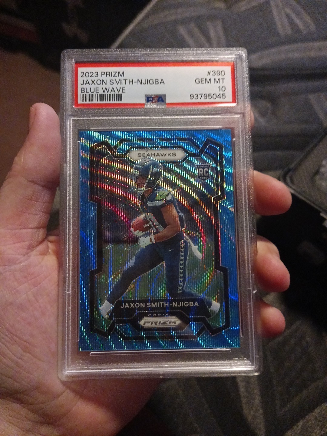 Jaxon Smith Njigba 2023 Prizm Blue Wave /199 Rare (RC) PSA 10 #390 Gem Mint 10