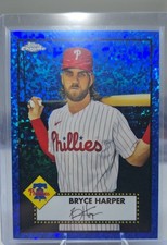 2021 Topps Chrome Platinum Anniversary - Bryce Harper #185 Blue Mini-Diamond..