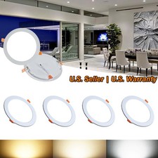 4X 15W 7-Inch Round Warm White Canless Recessed Lighting LED Ceiling Panel Light