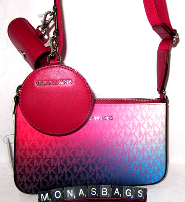 Michael Kors Jet Set Small Crossbody Bag Tech Attached Dark Raspberry NWT $328