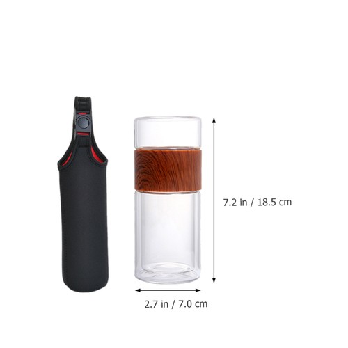 Tea Cup Glass Teacup with Infuser Strainer Man Heat-resistant Bottle - Picture 8 of 12