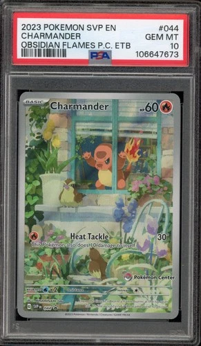 Pokemon Center Stamp Promo Charmander Obsidian Flames ETB SVP EN 044 PSA 10