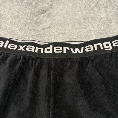 Alexander Wang Corduroy Shorts Womens Medium Black Stretch Cotton