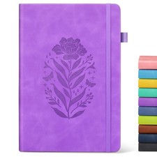 Lined Journal Notebook for Women, A5 200 Pages Hardcover Leather Journals for...