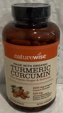 NatureWise Curcumin Turmeric 2250mg  Curcuminoids & BioPerine Black Pepper 180ct