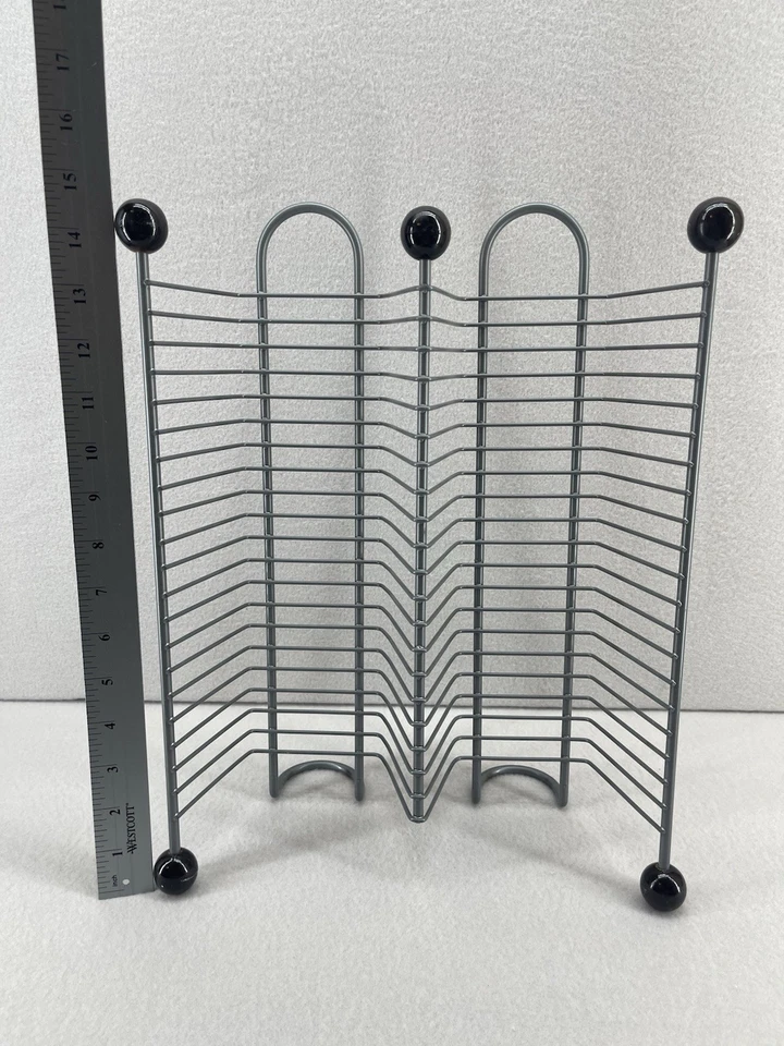 Soporte de almacenamiento de alambre de metal organizador de escritorio retro años 90 Y2K para CD Rack 40 discos de colección Foto 2 de 4