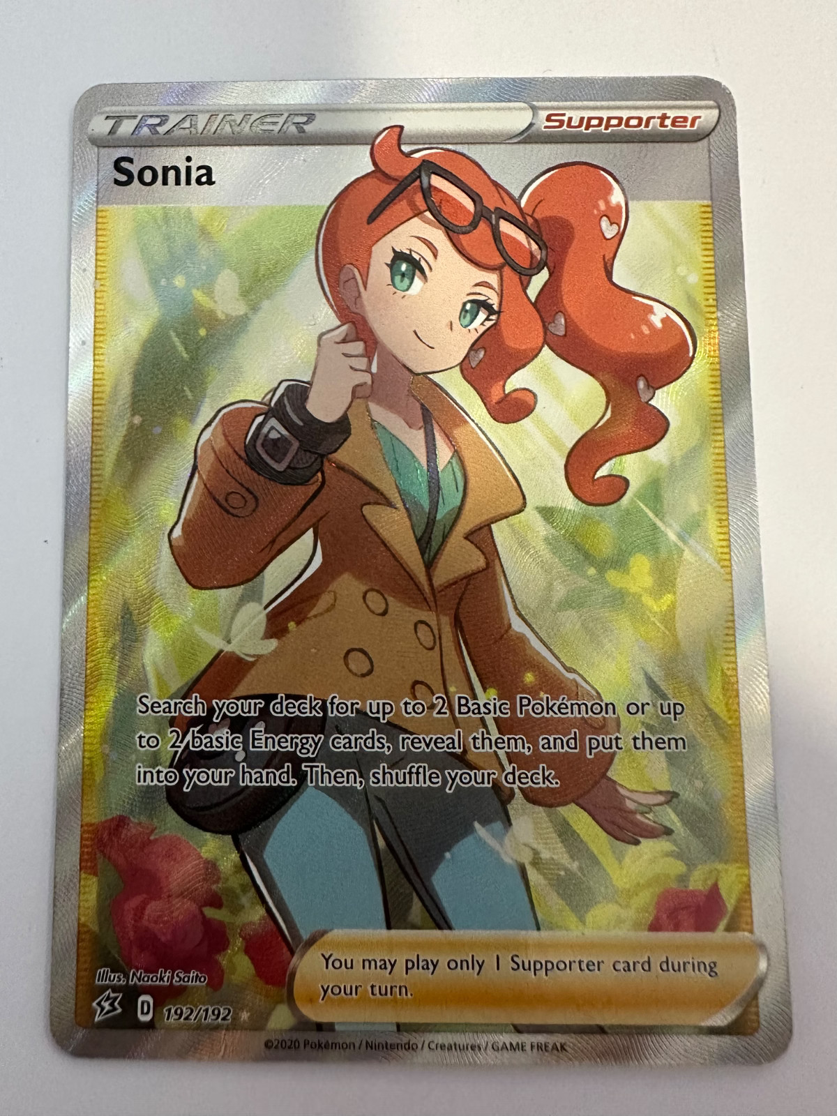 Pokémon TCG Rebel Clash Sonia Full Art Trainer 192/192 NM