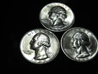 1945PDS  Brilliant Uncirculated 90% Silver Three Coin Washington Quarter Set DF3