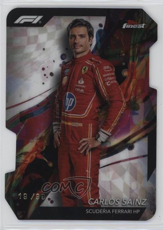 2024 Topps Finest Formula 1 Common Die-Cut Refractor 19/99 Carlos Sainz Jr 10no