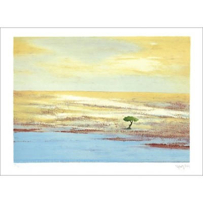 DIN YANG ''Landschaft'' Original Lithographie - 56x76cm