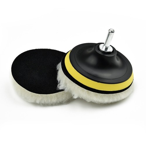 5 piezas 4 almohadillas de pulido disco de lana fregona kit para coche pulidora taladro adaptador - Imagen 10 de 12