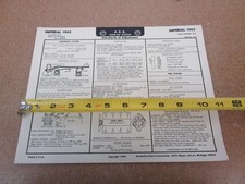 1965 Chrysler Imperial 413 V8 AEA tune up chart spec specification sheet