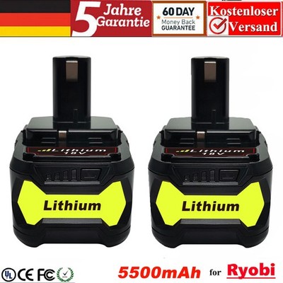 2X 5,0 AH Für Ryobi Akku 18V Lithium One Plus RB18L50 P108 P106 P104 RB18L40 DE
