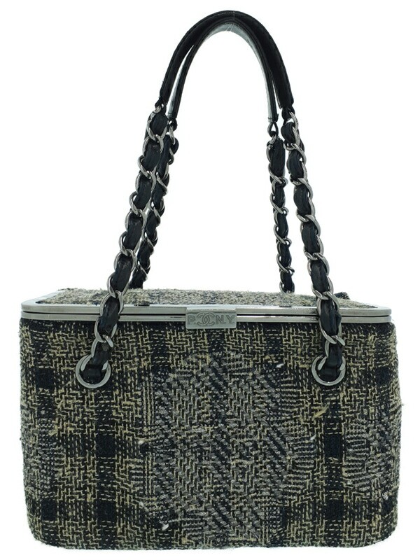 Chanel Classic Tweed Chain Flap Bag T316 Black Gold-image
