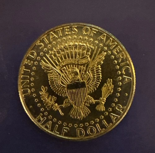 DANBURY MINT,    2012-D  KENNEDY HALF DOLLAR, - GOLD AND SILVER PLATED