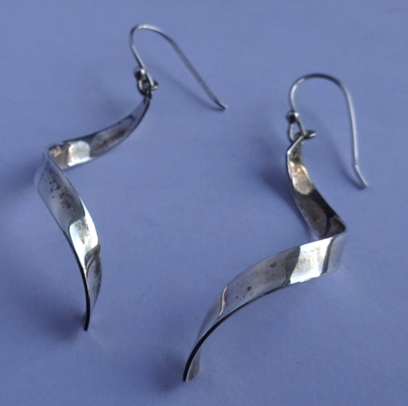 Beautiful pair vintage solid sterling silver dang… - image 2