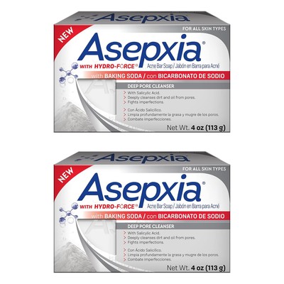 Asepxia Deep Cleansing Acne Treatment Bar Soap with Baking Soda and 2%... 