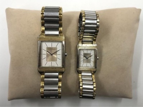 Yves Saint Laurent Pair Watches Silver Gold Two Tone Men's Women's Vintage YSL thumbnail 20