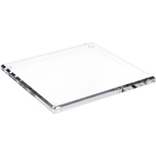Plymor Clear Acrylic Square Beveled Display Base, 8" W x 8" D x 0.5" H