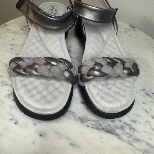Jambu Relax Foam Sandals Womens Size 7.5 Gray Hook And Loop Comfort Ankle Strap - Picture 4 of 9
