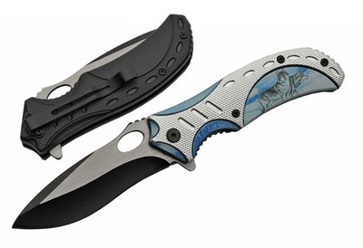 4.5  Bright Wolves Folding Knife Stainless Steel Blade Aluminum Handle
