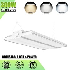 300W LED Linear High Bay Light 4500K/5000K/5700K Commercial Garage Shop Fixture