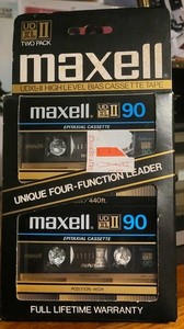 Maxell UDXL II 90 Epitaxial Cassettes 2 New and Sealed in one package High Bias