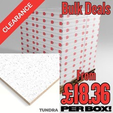 CLEARANCE White Tundra PRO SC Suspended Ceiling Tiles 600x600 595x595 Bulk Deals