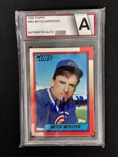 1990 Topps - Mitch Webster #502 - Authentic On-Card Autograph - Chicago Cubs