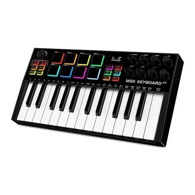 Clavier MIDI de 25 Touches Professionnel MIDI Keyboard Contrôleur 500 mAh 8 - Photo 1/4